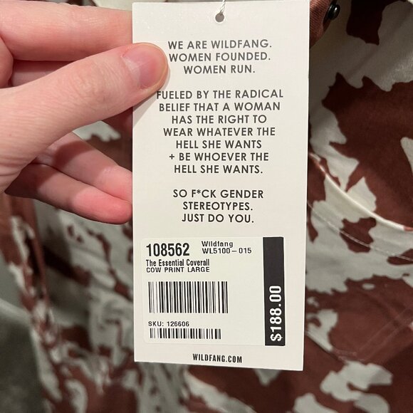 Wildfang Brown and White Jumpsuit- NWT - Picture 3 of 5